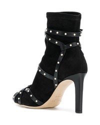 Bottines en daim ornées noires Jimmy Choo