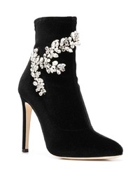 Bottines en daim ornées noires Giuseppe Zanotti Design