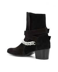 Bottines en daim ornées noires Amiri