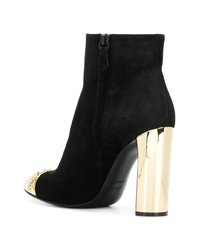 Bottines en daim ornées noires Casadei