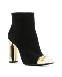 Bottines en daim ornées noires Casadei