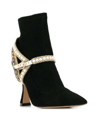 Bottines en daim ornées noires Sophia Webster