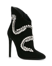 Bottines en daim ornées noires Giuseppe Zanotti Design