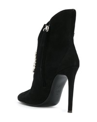 Bottines en daim ornées noires Giuseppe Zanotti Design