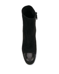 Bottines en daim ornées noires Casadei