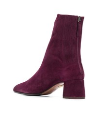 Bottines en daim pourpre foncé Aquazzura