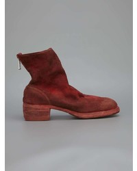 Bottines en daim rouges Guidi