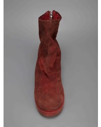 Bottines en daim rouges Guidi