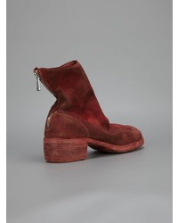 Bottines en daim rouges Guidi