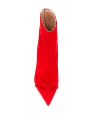 Bottines en daim rouges RED Valentino