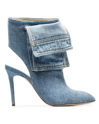 Bottines en denim découpées bleues