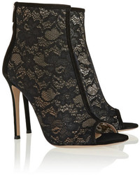 Bottines en dentelle noires Gianvito Rossi