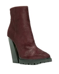 Bottines en poils de veau bordeaux Jimmy Choo