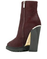 Bottines en poils de veau bordeaux Jimmy Choo