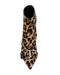 Bottines en poils de veau imprimées léopard marron clair N°21