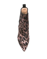Bottines en poils de veau imprimées léopard marron foncé Anna Baiguera