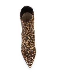 Bottines en poils de veau imprimées léopard marron Tamara Mellon
