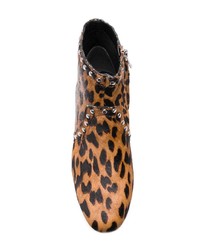 Bottines en poils de veau imprimées léopard marron Sam Edelman