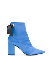 Bottines en satin bleues