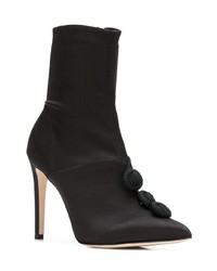 Bottines en satin noires Chloe Gosselin