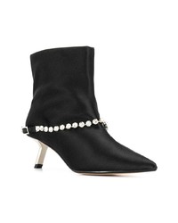 Bottines en satin ornées noires Alchimia Di Ballin