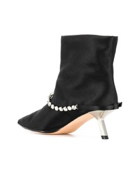 Bottines en satin ornées noires Alchimia Di Ballin