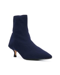 Bottines en toile bleu marine Anna F.