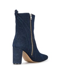 Bottines en toile bleu marine Ganni