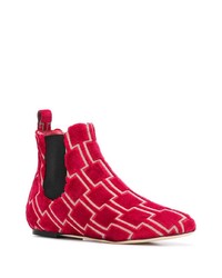 Bottines en toile rouges Bams