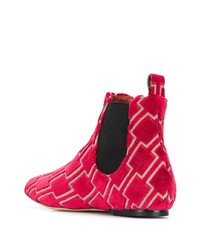 Bottines en toile rouges Bams