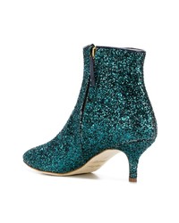 Bottines en toile vert foncé Polly Plume