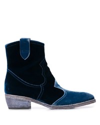 Bottines en velours bleu marine Madison.Maison