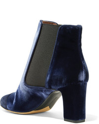 Bottines en velours bleu marine Tabitha Simmons