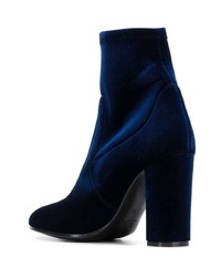 Bottines en velours bleu marine Via Roma 15