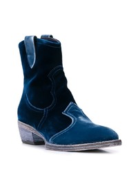 Bottines en velours bleu marine Madison.Maison