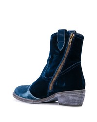 Bottines en velours bleu marine Madison.Maison