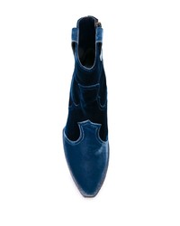 Bottines en velours bleu marine Madison.Maison