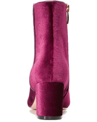 Bottines en velours bordeaux Steven