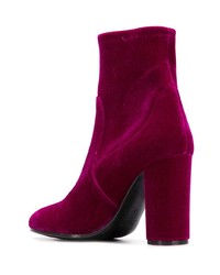 Bottines en velours fuchsia Via Roma 15