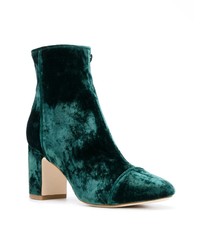 Bottines en velours vert foncé Polly Plume