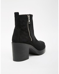 Bottines épaisses noires Asos