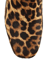 Bottines imprimées léopard marron Christian Louboutin