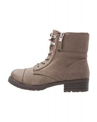 Bottines plates à lacets en cuir marron Call it SPRING