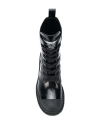 Bottines plates à lacets en cuir noires Marc Jacobs