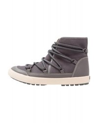 Bottines plates à lacets gris foncé Roxy