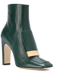 Bottines vert foncé Sergio Rossi