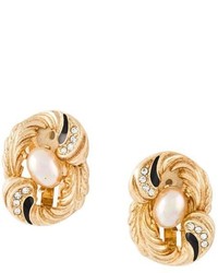 Boucles d'oreilles dorées Christian Dior
