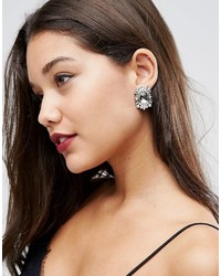 Boucles d'oreilles gris foncé Asos