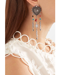Boucles d'oreilles ornées de perles argentées Valentino