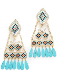 Boucles d'oreilles ornées de perles bleu clair Shourouk